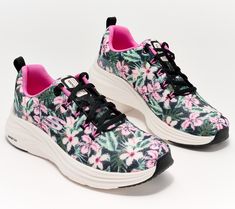 Flaunt your love of all things floral with Spring Bouquet sneakers. While the well-cushioned lightweight design cradles your feet in comfort, the pretty print is bound to brighten your footwear collection. From Skechers. Sporty Floral Print Sneakers With Round Toe, Textile Low-top Sneakers With Floral Print, Pink Lace-up Sneakers With Floral Print, Floral Print Textile Low-top Sneakers, Floral Print Textile Lace-up Sneakers, Pink Floral Print Lace-up Sneakers, Flower Sneakers, Clean Beauty Makeup, Mirror Man