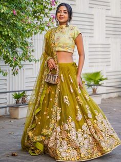 Show your fashion game on every festival wearing this amazing green color lehenga made of net material embellished with beautiful mirror work and floral embroidery all over. This stunning lehenga choli set is the perfect outfit for weddings, festivals, and other special occasions.
The lehenga features a gorgeous green color net material with intricate floral embroidery and mirror work. The mirror work adds a touch of sparkle and glamour to the outfit, making you shine wherever you go. The choli, Pista Green Lehenga With Intricate Embroidery For Party, Green Lehenga For Reception And Navratri, Green Lehenga For Reception During Navratri, Net Lehenga With Intricate Embroidery For Festivals, Green Lehenga With Resham Embroidery For Reception, Green Floor-length Lehenga For Reception, Floor-length Green Lehenga For Reception, Embroidered Anarkali Style Lehenga In Net, Green Anarkali Lehenga For Reception