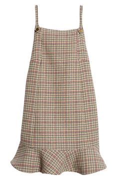 A flirty flounce and a leggy length take a traditionally checked wool-blend dress into the fun zone. 32" length (size 34EU) Slips on over head Square neck Sleeveless Lined 50% recycled wool, 40% recycled polyester, 5% nylon, 5% viscose Hand wash, dry flat Imported This brand has B Corp certification, representing business practices with emphasis on social and environmental performance, accountability and transparency This brand meets Nordstrom Responsible Brands criteria: brand adheres to respon Ganni Dress, Fun Zone, Pleated Gown, Denim Midi Dress, Wardrobe Edit, Jacquard Pattern, Peplum Hem, Mini Dresses Summer, Tigers Eye