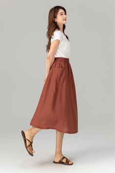 A line summer midi skirt with pockets 4905 – XiaoLizi Casual Summer Skirt With Pockets, Summer Workwear Knee-length Skirt, Casual Voluminous Maxi Skirt For Summer, Long Skirt With Pockets For Spring, Casual Midi Voluminous Skirt, Solid Color Midi Length Bottoms For Summer, Modest Midi Gathered Skirt, Elegant Full Maxi Skirt With Pockets, Full Skirt Bottoms With Pockets For Day Out