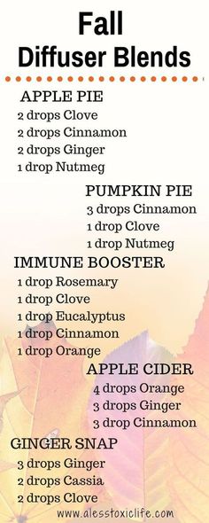 Essential Oils - Diffuser Blends For Fall. These smell so good! Diffuser Blends For Fall, Fall Diffuser Blends, Essential Oil Diffuser Blends Recipes, Essential Oil Remedy, Essential Oil Diffuser Recipes, Oil Diffuser Recipes, Yl Essential Oils, Essential Oil Blends Recipes, Essential Oil Mixes