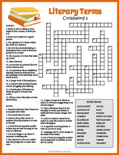 a crossword puzzle with the words library terms on it and an orange background