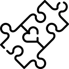 two pieces of puzzle are connected to each other, with one piece missing from it