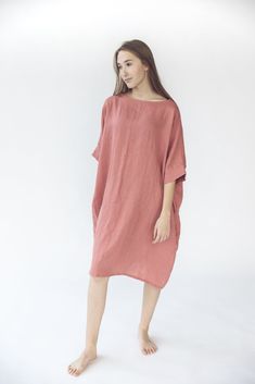 "DETAILS * Oversize linen dress let you feel super comfortable * If you want to wear this piece as closer-fitting, select a smaller size than you usually wear * Stylish look for all warm summer days * Made from soft wash medium weight (185 g) 100 % European linen fabric * Height of the model is 173 cm (5′ 8″) and she is wearing dress in size M/L and living coral color * Please choose another color and size on the right * Product number: D10 CARE LABEL * machine wash gentle (40 C/104 F) * dry gen Oversized Linen Tunic Dress, Oversized Linen Lagenlook Dress, Oversized Linen Casual Midi Dress, Flowy Linen Dress For Loungewear, Casual Oversized Linen Dress, Casual Loose Fit Linen Dress, Oversized Casual Linen Dress, Oversized Linen Summer Dress For Loungewear, Oversized Linen Dress For Summer Loungewear