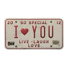 an old license plate with the words i love you