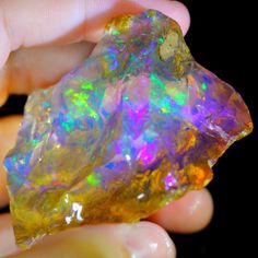 260Ct Multi Rainbow Colour Ethiopian Welo Rough Opal Rainbow Colour, Cool Rocks, Opal Crystal