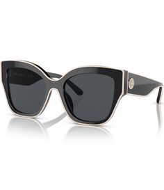 From Tory Burch&#x2C; these Women's Ty7184u 54mm Butterfly Sunglasses feature: Acetate frameButterfly shapeRx ableStandard solid lensNon-polarizedApprox. 54mm lens - 19mm bridge - 145mm temple Imported. Luxury Brand Sunglasses, Glasses Frames Trendy, Tory Burch Sunglasses, Butterfly Sunglasses, Butterfly Frame, Sunglass Hut, Eyewear Womens, Butterfly Shape, Women's Sunglasses