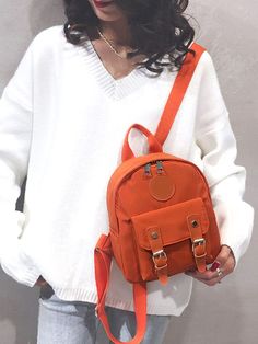 Bag For Love - Mini Buckle Decor Backpack - Women Backpacks Product Description Color Orange Quantity 1 piece Composition 100% Nylon Material Nylon Size Chart INCH CM Size Bag Width Bag Height Bag Length Strap Length one-size 3.9 9.1 7.9 31.5 Size Bag Width Bag Height Bag Length Strap Length one-size 10 23 20 80 Similar Products h2 { text-align: center; } .red-box { width: 100%; display: flex; flex-direction: row; flex-wrap: wrap; justify-content: center; } .red-box > div { width: 231px; height: Orange Nylon School Bags, Orange Standard Backpack For School, Functional Orange Backpack For School, Orange School Backpack, Orange Backpacks, Mini Mochila, Style Preppy, Pink Backpack, Travel School