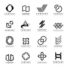 various logos designed for company names and other things that are in the shape of letters