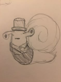 a drawing of a man in a top hat