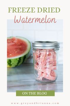 freeze dried watermelon in jar Dried Watermelon, Freeze Dried Food Storage, Watermelon Recipe, Freeze Dried Vegetables, Harvest Right Freeze Dryer, Best Freeze Dried Food, Freeze Dryer, Freeze Dried Fruit