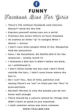 the funny facebook rules for girls