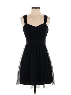 Hailey Logan by Adrianna Papell Cocktail Dress Size: 5 Black Dresses - used. 100% POLYESTER, A-Line, Sweetheart, Knee Length, Sleeveless | Hailey Logan by Adrianna Papell Cocktail Dress - A-Line: Black Dresses - Used - Size 5 Sleeveless Black Bridesmaid Dress, Black Bridesmaid Dress For Spring, Bridesmaid Black Dresses, Black Hoco Dresses, Emo Clothes, Emo Dresses, Emo Outfits, Black Dresses Casual, Hoco Dresses