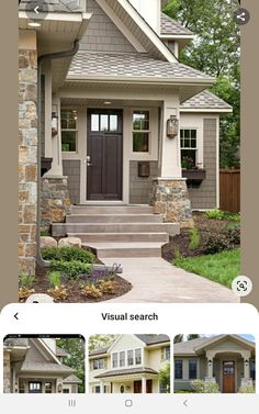 the home page on this app shows different types of doors and windows, along with pictures of