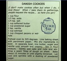 a recipe for danish cookies with instructions on how to bake it