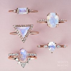 Moonstone Ring with Diamonds - Mirth – Moon Magic Tiara Ring, Rose Gold Quartz, Moonstone Engagement, Diamond Tiara, Moonstone Engagement Ring, Moonstone Ring, Dream Ring, Moon Stone, Conflict Free Diamonds