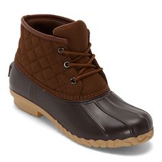 Outfit your outdoor adventures in cooler weather with St. John's Bay women's Denton classic duck boot. These lace-up rain boots provide a generous amount of protection thanks to the water-resistant rubber outsole, complete with the brand's embossed logo at the back. Not to be intended to be worn as a snow boot and not designed to be submerged in water.Upper portion of the shoe is not waterproof.Waterproof on the rubber duck shell and not above the seam.Not designed to be submerged in water.Closu Non-slip Waterproof Boots For Rainy Weather With Round Toe, Non-slip Rain Boots For Winter, Non-slip Rain Boots For Outdoor Winter Use, Waterproof Knee-high Rain Boots For Winter, Cheap Non-slip Rain Boots For Outdoor, Heeled Rain Boots, Closed Toe Heels, Ll Bean Boot, Duck Boots