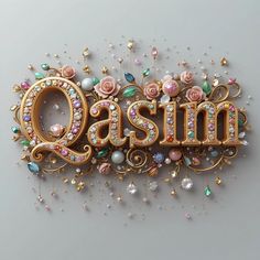 the word oasisin surrounded by flowers and jewels