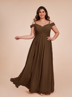 Brown Plus Size Bridesmaid Dress, Off The Shoulder Plus Size, Brown Bridesmaid Dresses, Plus Size Bridesmaid Dresses, Plus Size Bridesmaid, Bridesmaid Dresses Plus Size, Long Bridesmaid Dresses, Industrial Wedding, Shoulder Design