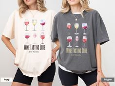 Whether you're going to a winery trip with the girls or having a wine themed bachelorette party, this shirt is one to keep for memories and have fun with the group. It comes in a variety of colors using Comfort Colors , which are more of a loser fit. It can also be customized to include a location name. The graphic includes a variety of glasses filled with different wines. Printing Method:  PRINTING METHOD: DTG  (Direct To Garment) printing method is used for these shirts. A process of printing Travel Tshirt, Different Wines, Wine Travel, Group Shirts, Wine Theme, Bachelorette Party Themes, Custom Wine, Printing Methods, Wine Tasting