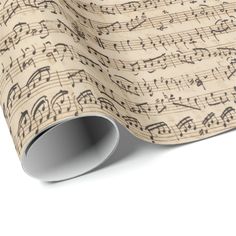 an old sheet of music notes wrapping paper