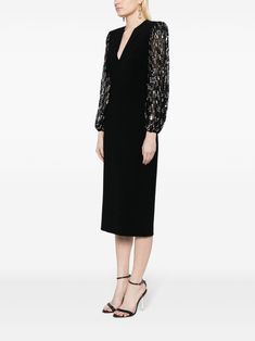 Long Sleeve Black Sequin Midi Dress, Jenny Packham Cape Dress, Luxury Long Sleeve Black Midi Dress, Jenny Packham 2022, Jenny Packham Sequin Dress, Embellished Midi Dress, Sequin Embellishment, One Shoulder Cocktail Dress, Sequin Sleeve