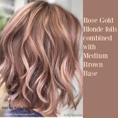 Rose Gold Brown Hair, Gold Brown Hair, Ombré Hair, Short Hairstyle, Pastel Hair, Winter Hairstyles, Gold Hair, Hair Color Trends