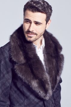 This fur collar will become your most coveted fashion accessory! Men's sable notch collar is detachable so it can be worn over any shirt, jacket or coat. Russian barguzin sable Hook & Eye Closure Detachable collar Silk lining Measurements: 50 in x 8 in/127 cm x 20 cm Classic Faux Fur Coat With Fur Trim, Classic Mink Faux Fur Coat, Classic Mink-colored Faux Fur Coat, Classic Mink Color Faux Fur Coat, Luxury Formal Fur Coat With Faux Fur Trim, Luxury Mink Colored Outerwear For Formal Events, Formal Faux Fur Outerwear In Mink Color, Formal Faux Fur Outerwear With Fur Trim, Luxury Formal Fur Coat With Faux Fur Lining