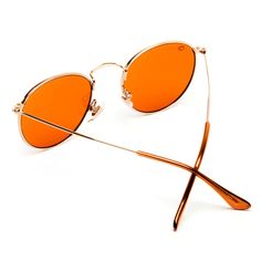 Gender: Unisex Frame: Gold Metal Wireframe UV Rating: UV400 Fit / Size: Small In the Box: Sunglasses & Microfiber Pouch Lens Width: 50mm Lens Height: 45mm Bridge Width: 15mm Arm Length: 125mm Modern Orange Aviator Sunglasses With Tinted Lenses, Modern Orange Shield Sunglasses With Uv Protection, Modern Orange Cat Eye Sunglasses With Mirrored Lenses, Modern Orange Polarized Sunglasses, Summer Orange Aviator Sunglasses With Tinted Lenses, Casual Orange Aviator Sunglasses With Uv Protection, Summer Orange Tinted Aviator Sunglasses, Orange Mirrored Shield Sunglasses For Summer, Orange Cat Eye Sunglasses With Mirrored Lenses