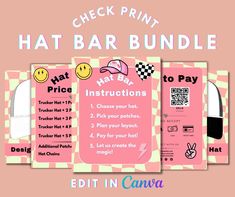 the hat bar bundle includes instructions for how to use it