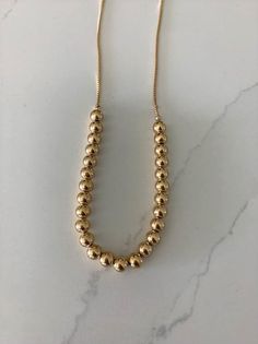 18k Gold filled 5MM Beads Chain NecklaceLayering Gold Chain image 2 Necklace Layering Gold, Choker Beads, Beads Choker, Gold Circle Necklace, Silver Gold Jewelry, Mens Gold Jewelry, Gold Filled Necklace, Long Silver Necklace, Beads Chain