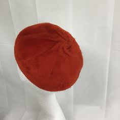 This is an elegant fur felt hat. The felting is Melusine so it has a Long-Haired finish. It has a wonderful silky soft feel to it. The hat is a simple Beret style in a vivid red.   It was designed and made by Berthe Peney of Geneva.  The Hat dates to the late 1940's. This hat would be ideal for a party or any elegant affair. This hat would be perfect for any season. It is a very chic hat.  The tag is from Berthe Peney  Geneva Size, inside circumference: 20" inches. This is a very soft comfortable hat . Please message me if you need more information or pictures Vintage Beret, Hat French, Chic Hat, Hat Cosplay, 1940s Hats, Retro Hat, Red Beret, Beret Style, Retro Hats