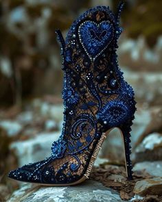 Whimsical Shoes, Blue Suede Shoes, Fantasy Dresses, Gorgeous Shoes