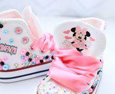 How adorable are these Minnie inspired converse! The perfect shoe to complete the look! Please leave your name needed in the notebox during checkout This listing is for the shoes ONLY, please Visit the tutu section or search bar for the matching outfit! If you are unsure of sizing please scroll to the last photos for our size charts, or visit our size charts here--> https://pinktoesnhairbows.com/pages/size-chart All sales are FINAL, Ship dates can be found directly on the listing, please view ou Cute High-top Sneakers For Parties, Cute Party Sneakers, Overalls Boys, Tutu Dress Costumes, Bling Converse, Girls Overalls, Girls Converse, Matching Outfit, Birthday Tutu