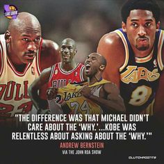 two basketball players with the caption that says,'the difference was that michael didn't care about the why