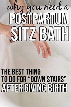 someone washing their hands in a bathtub with the caption, why do you need a postpartum sitz bath?