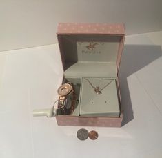 Vintage Wrist Watch and Matching Necklace, Sparkly, Beverly Hills Polo Club, Watch, Clock, Time, Quality, In Nice Box, Free Shipping in the U.S. Round Rose Gold Jewelry And Watches For Gifts, Metal Lighter, Beverly Hills Polo Club, Polo Club, Matching Necklaces, Beverly Hills, Vintage Metal, Womens Watches, Wrist Watch