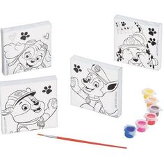 the paw patrol coloring set includes four different colors