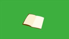 an open book on a green background