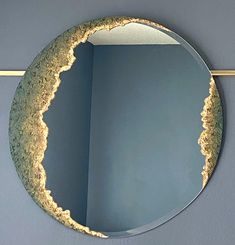 Monastir Modern Wall Design Beveled Mirror Textured Art - Etsy Paintes Mirror Glass, 3d Mirror Wall Art, Layer Mirrors With Artwork, Abstract Mirror Behind Nightstand, Paint Mirror Edge, Mount Mirror On Cement Wall, Geode Mirror Frame, Resin Hand Mirrors, Hexagon Mirror Crafts