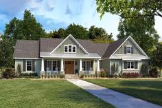 this is a computer rendering of these country house plans for the front of your home