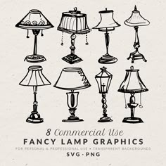 the 8 commercial use fancy lamp graphics are available for personal use and can be used with any type of lighting