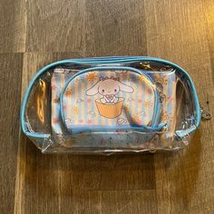 Cinnamoroll Makeup Bag Or Traveling Pouches 1 Large Clear Pouch 1 Medium Pouch With Wristlet 1 Small Pouch Cute Blue Pencil Case For Travel, Cute Blue Cosmetic Bag For School, Cute Blue Pouch For Everyday Use, Cute Blue Cosmetic Bag, Sanrio Makeup Bag, Cute Blue Rectangular Pouch, Cinnamonroll Sanrio Bag, Cinnamoroll Lunch Bag, My Melody Pouch