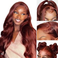 PRICES MAY VARY. 13x4 Reddish Brown Lace Front Wigs Material：100% brazilian human hair material, complete cuticle arrangement, can be dyed, permed, bleached, highlighted, flexible, soft and comfortable. Copper Red Lace Front Colored Wigs：Transparent Hd Lace Frontal Wig Pre Plucked Bleached Knots With Baby Hair,It Can Be Well Suited For All Kinds Of Skin,Can Make Any Part,It'S Your First Choice. Adjustable Wig Cap Size：Standard size (Circumference:22.5inches),Can be adjusted with 2 straps and 4 c Reddish Brown Wig, Copper Wig, Brown Lace Front, Auburn Color, Human Hair Lace Front Wigs, Hair Lace Front Wigs, Lace Front Wigs Human Hair, Wigs Human Hair, Colored Wigs