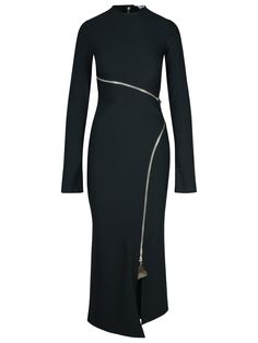 90% Polyester, 10% Elastane Luxury Fitted Maxi Dress For Workwear, Designer Fitted Maxi Dress, Designer Fitted Midi Dress For Evening, Luxury Fitted Maxi Dress For Fall, Designer Long Sleeve Midi Dress For Cocktail, Fitted Luxury Maxi Dress For Fall, The Attico, Strapless Midi Dress, Pleats Please Issey Miyake