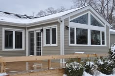 a house that has snow on the ground