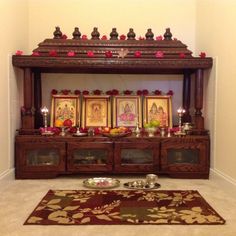 Wood Pooja Mandir, Temple For Home, Mandir For Home, Temple Design For Home, Pooja Mandir, Indian Home Interior, Pooja Room Door Design