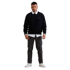 Step out in style with the awesome collection of Members Only sweatshirts. This sweatshirt is made of premium rich cotton fabric and provides utmost comfort during normal and low temperatures. This sweatshirt is made with superior-quality fabric. Pair it with Jeans, casual trousers, chinos, and sneakers for a perfect casual or retro party look. Classic Cotton T-shirt, Cotton T-shirt With Ribbed Collar For Work, Classic Crew Neck Tops For Work, Crew Neck Sweater For Work, Relaxed Fit Cotton Crew Sweater, Casual Crew Neck Sweater For Work, Cotton Crew Neck Sweater For Work, Cotton Crew Neck Sweater With Relaxed Fit, Workwear Sweatshirt With Ribbed Cuffs