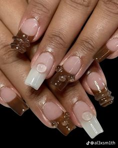 French Acrylic Nails, Nail Ring, Dope Nails, Holiday Nails, French Nails, Stylish Nails, Nail Inspo, Hair And Nails, Acrylic Nails