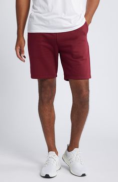 Soft and stretchy, these all-activity sweat shorts made with breathable cotton sport a relaxed fit and handy pockets for holding essentials. 8" inseam; 20 1/2" leg opening; 13" front rise; 17" back rise (size Medium) Elastic/drawstring waist Front slant pockets 67% cotton, 33% polyester Machine wash, tumble dry Made in the USA of imported fabric Basic Cotton Activewear With Built-in Shorts, Relaxed Fit Athletic Shorts With Ribbed Waistband, Sports Bermuda Shorts With Pockets, Cotton Activewear Shorts With Elastic Waistband, Cotton Activewear With Elastic Waistband, Short Length, Sporty Cotton Athletic Shorts For Leisure, Relaxed Fit Athletic Shorts With Comfort Waistband For Leisure, Relaxed Fit Athletic Shorts With Built-in Shorts, Relaxed Fit Activewear With Short Inseam